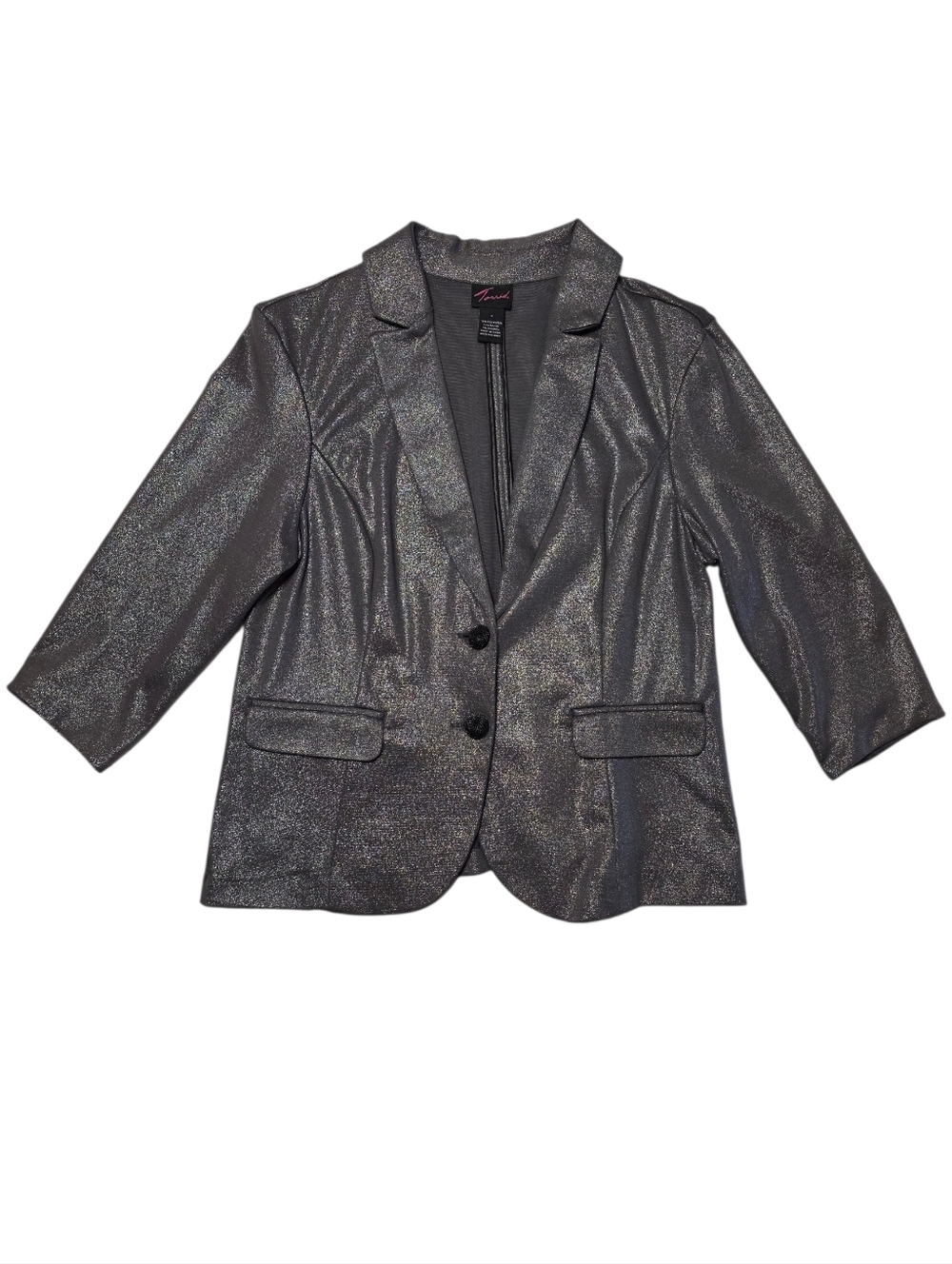 Torrid Jacket Dark Gray Metallic Silver Evening Cocktail Blazer Plus Size 1X